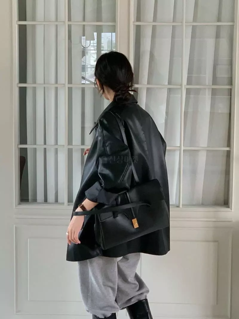 Baking Powder - Korean Women Fashion - #vintagekidsstyle - Howl Leather Coat - 4