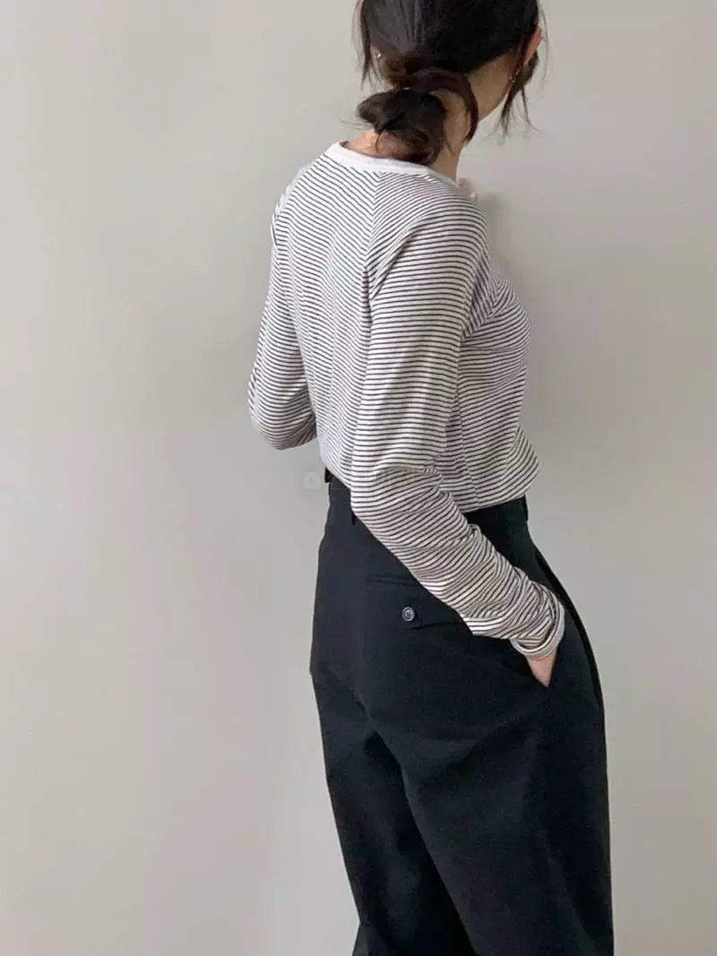 Baking Powder - Korean Women Fashion - #pursuepretty - Pock Me Stripes Tee - 4