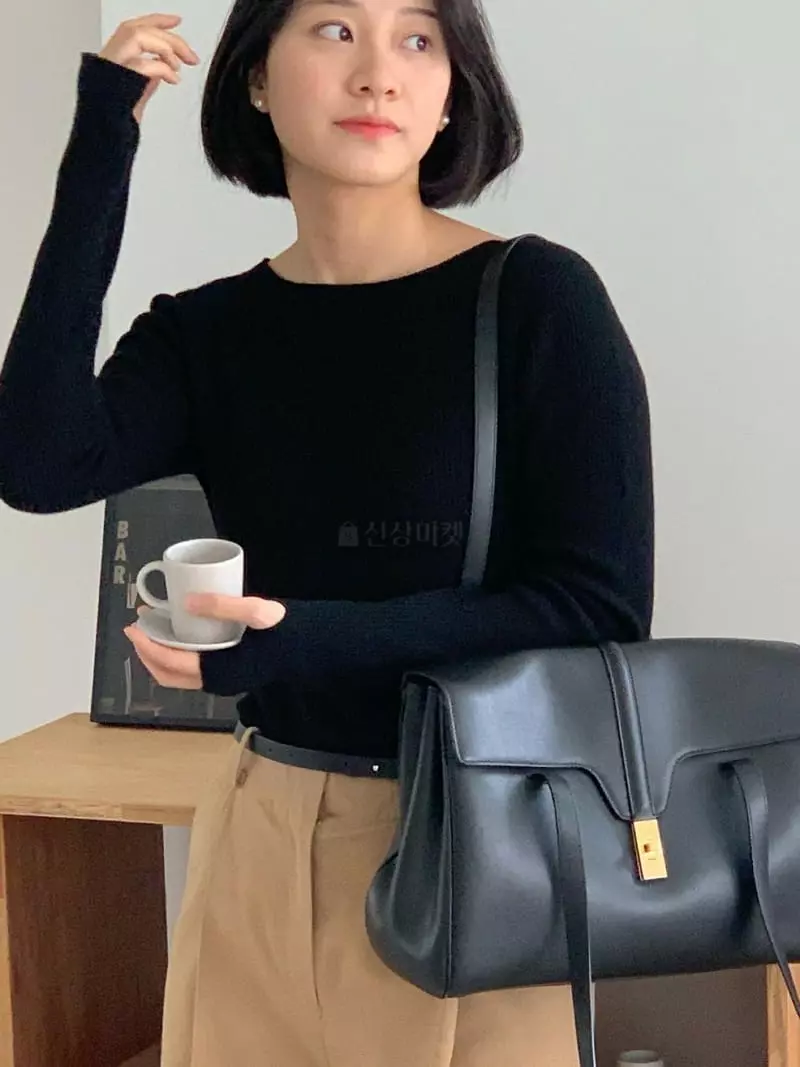 Baking Powder - Korean Women Fashion - #restrostyle - Pist Lip Rib Knit Tee - 4
