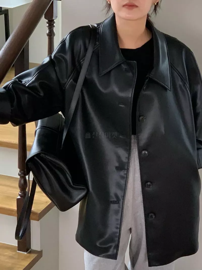 Baking Powder - Korean Women Fashion - #shopsmall - Howl Leather Coat - 7