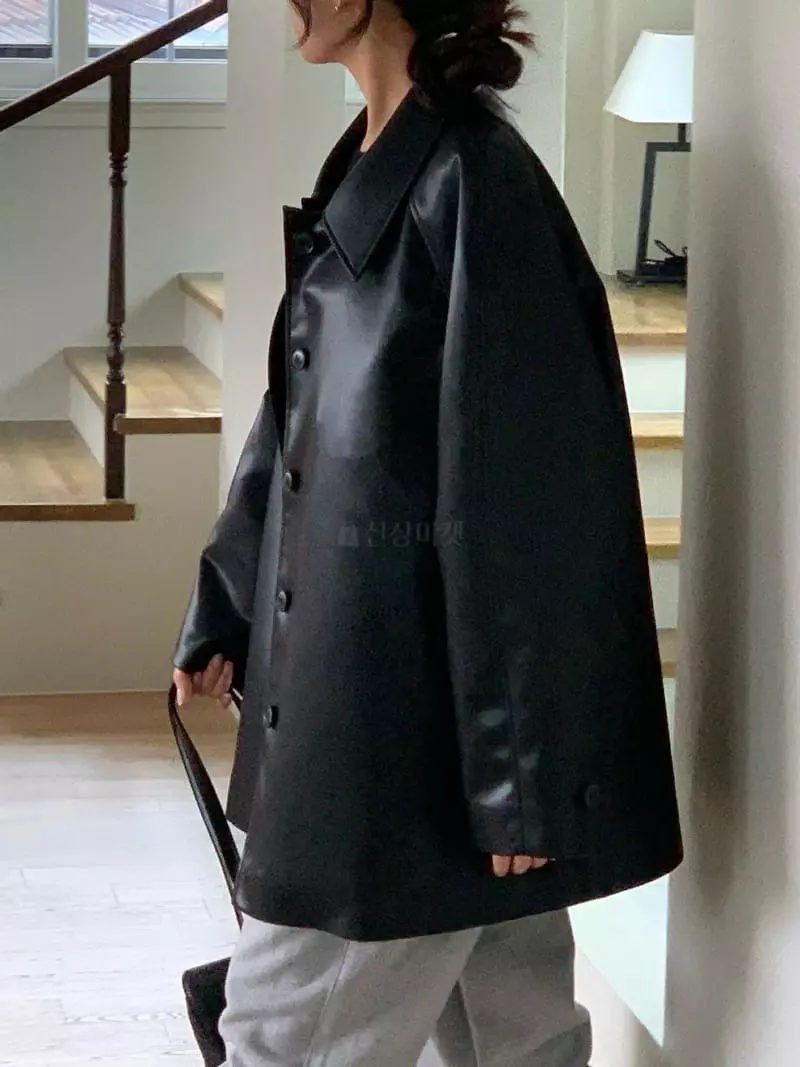 Baking Powder - Korean Women Fashion - #thatsdarling - Howl Leather Coat - 8