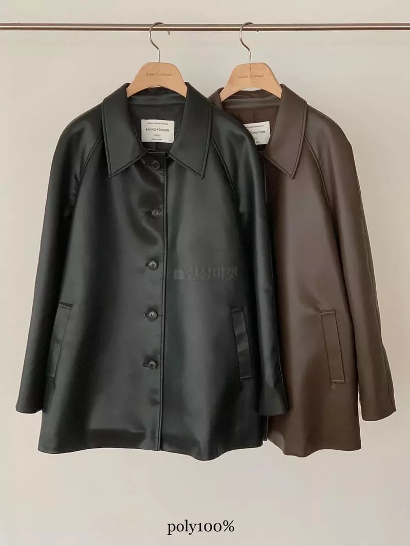 Baking Powder - Korean Women Fashion - #thelittlethings - Howl Leather Coat - 9
