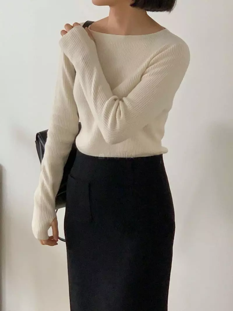 Baking Powder - Korean Women Fashion - #thelittlethings - Pist Lip Rib Knit Tee - 7
