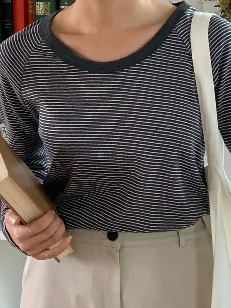 Baking Powder - Korean Women Fashion - #vintageinspired - Pock Me Stripes Tee