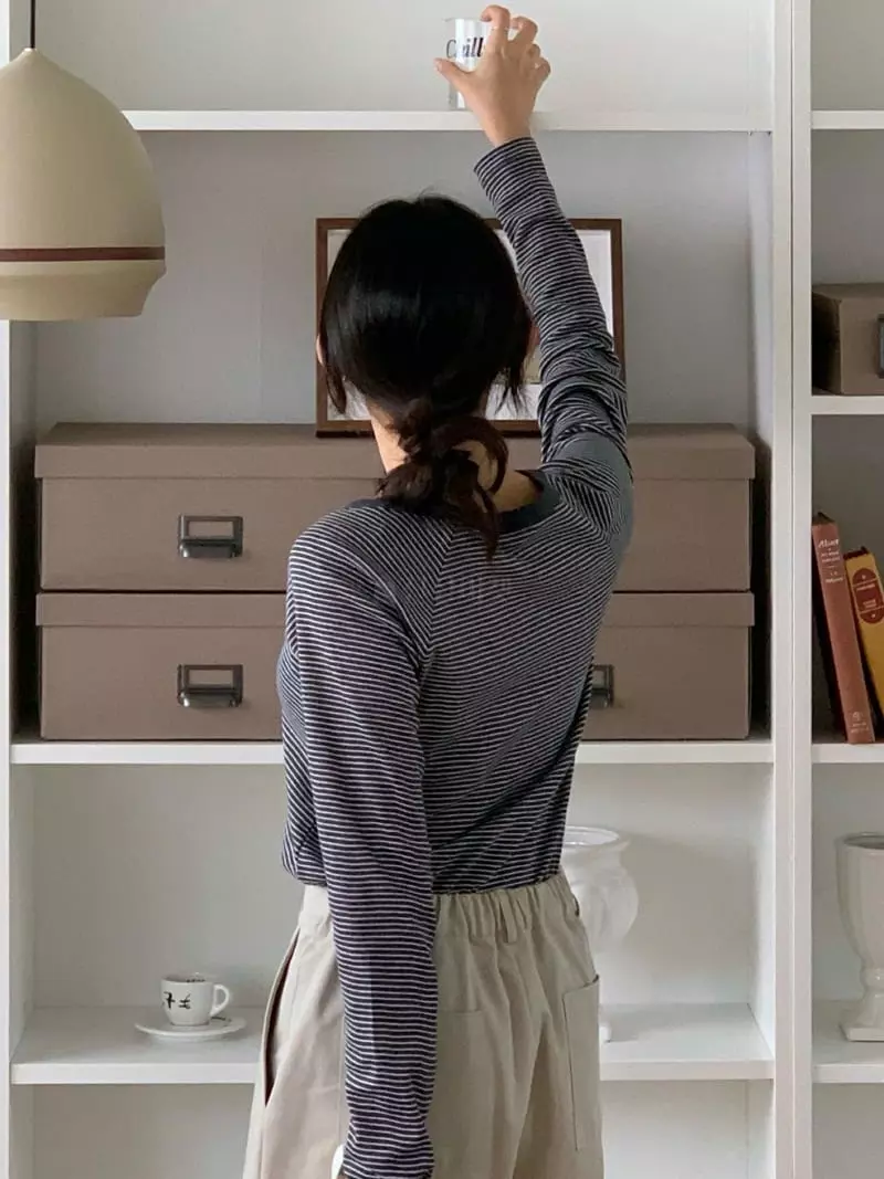 Baking Powder - Korean Women Fashion - #vintagekidsstyle - Pock Me Stripes Tee - 2
