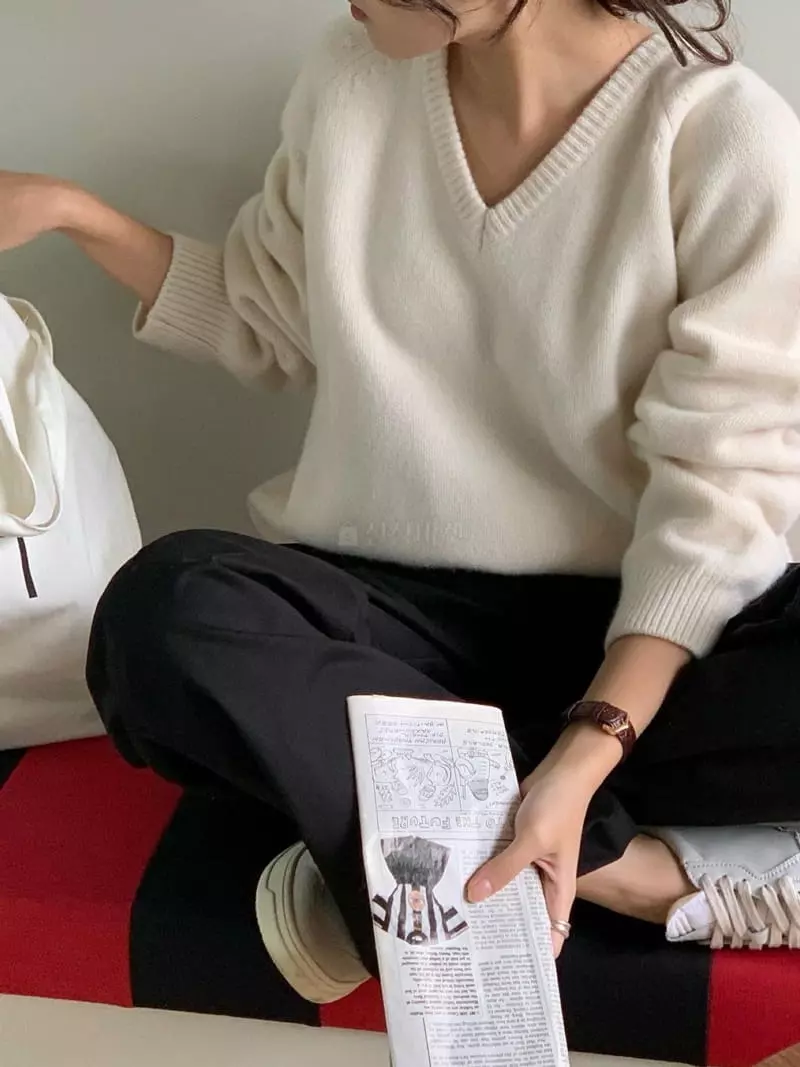 Baking Powder - Korean Women Fashion - #womensfashion - Joy Raglan V Knit Tee