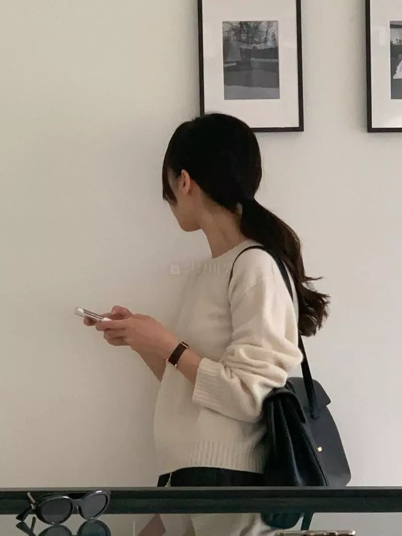 Baking Powder - Korean Women Fashion - #womensfashion - Mock Roud Knit Tee