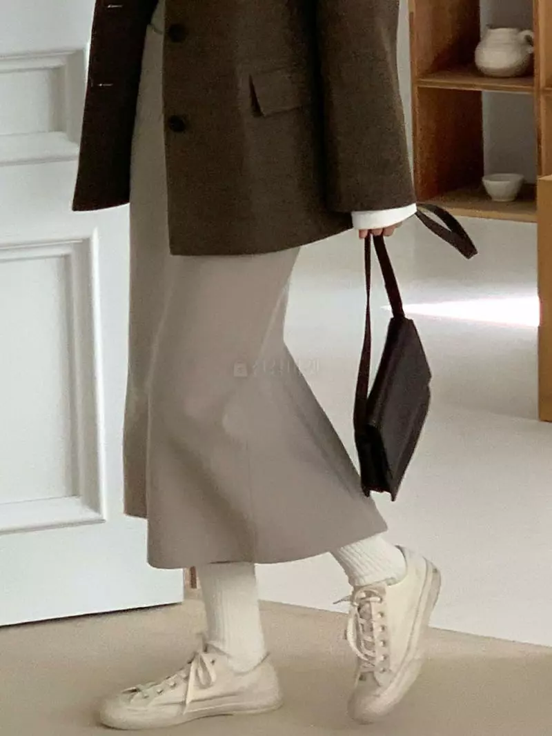 Baking Powder - Korean Women Fashion - #womensfashion - Rose Herringbone Skirt - 3