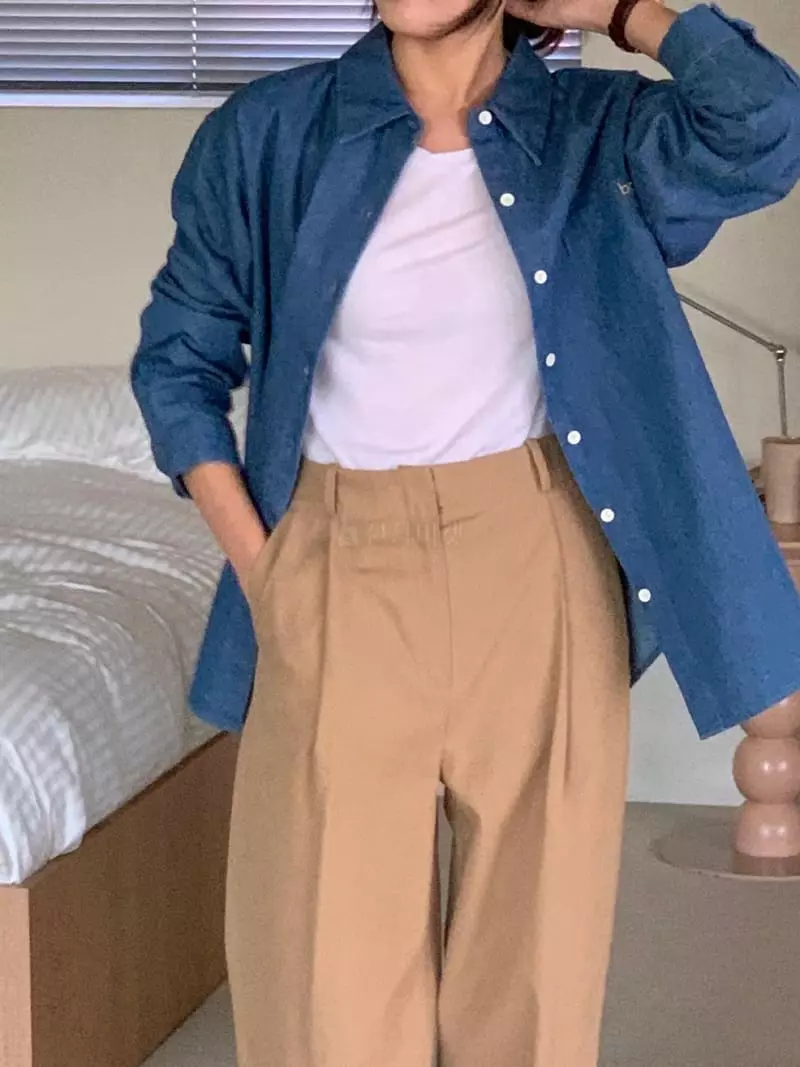 Baking Powder - Korean Women Fashion - #womensfashion - Light Denim Shirt - 5