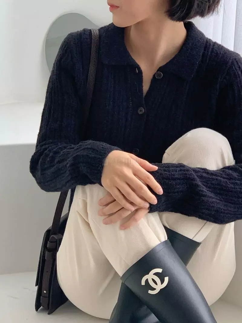 Baking Powder - Korean Women Fashion - #womensfashion - Frank Collar Cardigan - 8