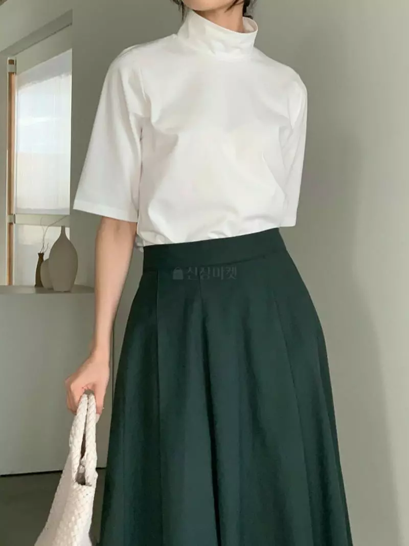 Baribari - Korean Women Fashion - #momslook - 5 Half Turtleneck Tee - 12