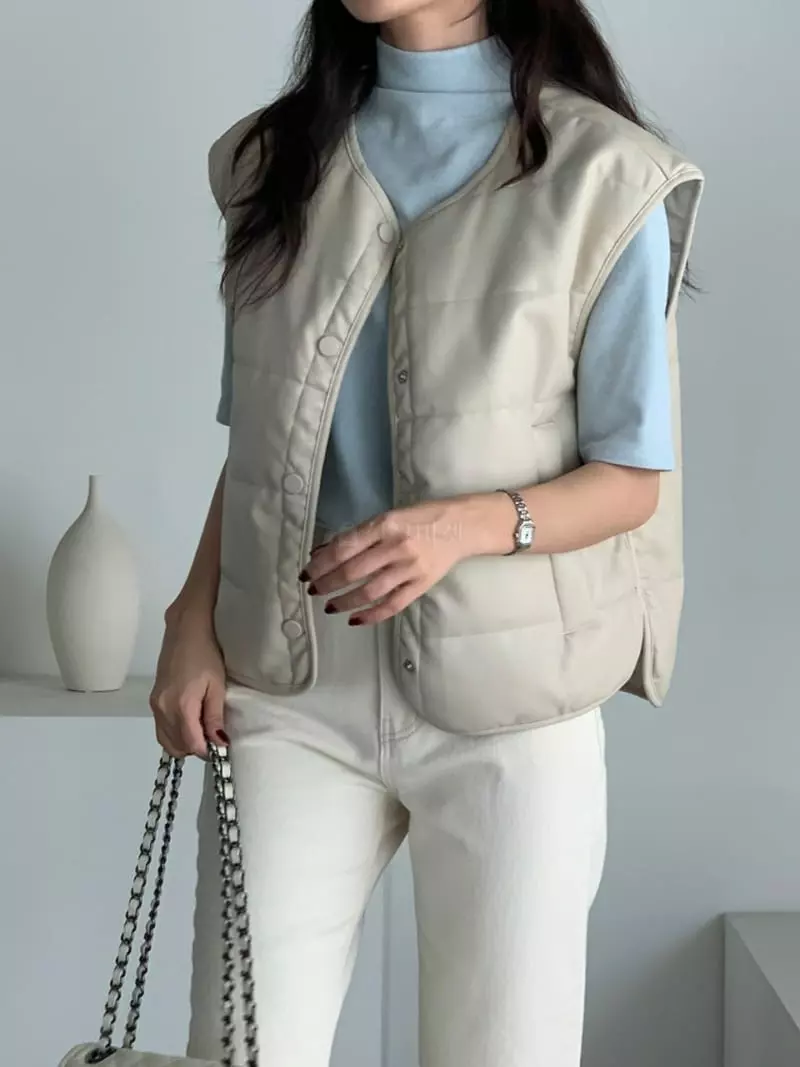 Baribari - Korean Women Fashion - #womensfashion - Leather Vest - 4