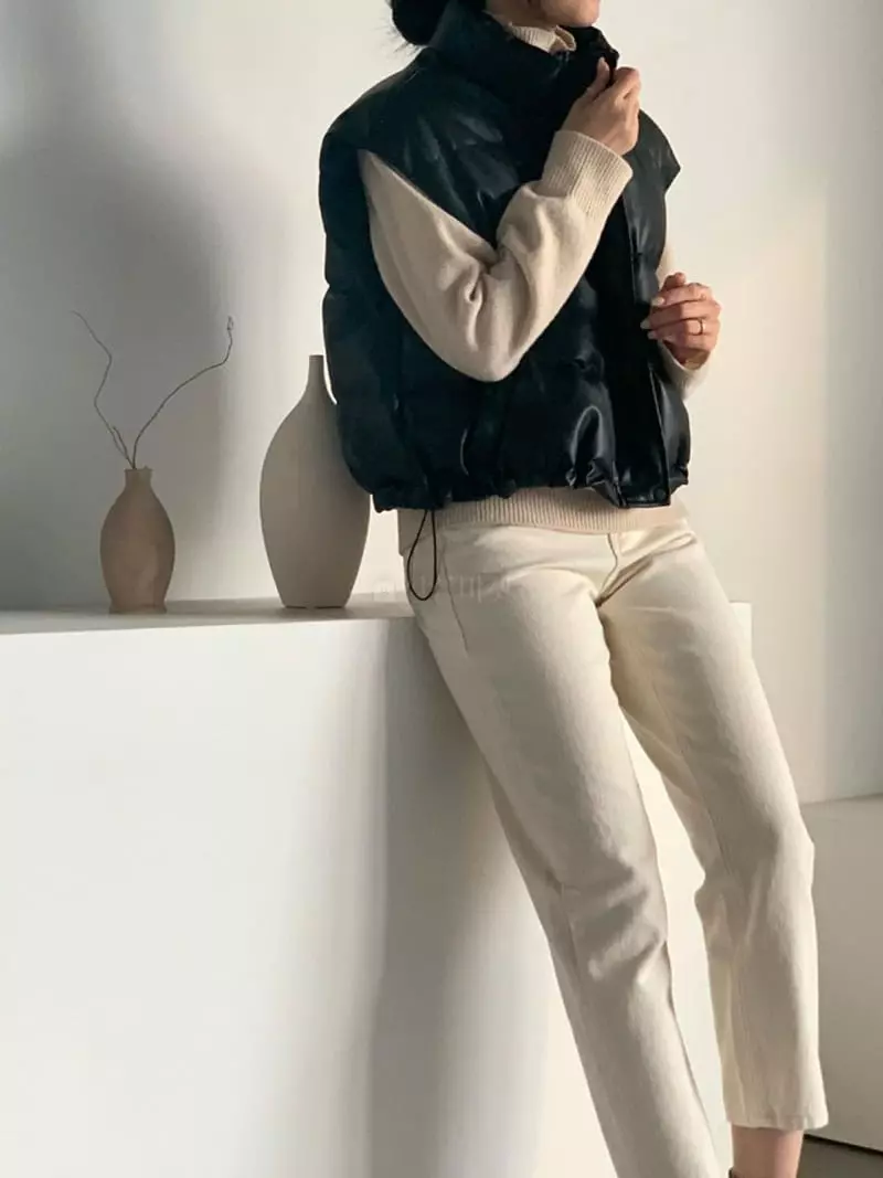 Baribari - Korean Women Fashion - #momslook - Leather High Vest - 11