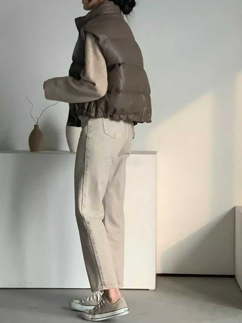 Baribari - Korean Women Fashion - #momslook - Leather High Vest - 5