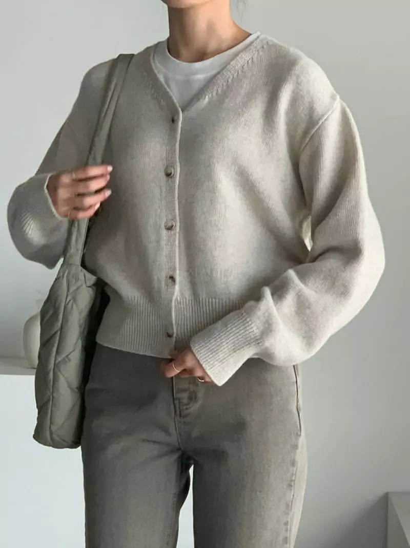 Baribari - Korean Women Fashion - #momslook - Bari V Cardigan - 6