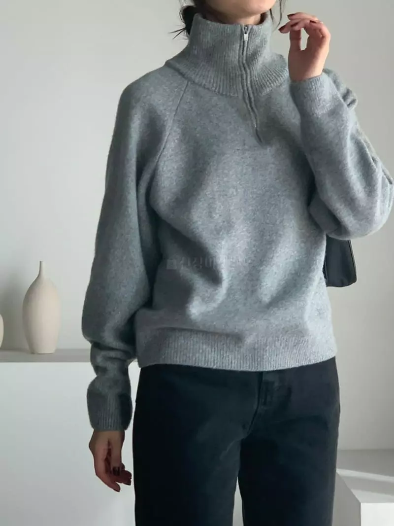 Baribari - Korean Women Fashion - #momslook - Air Turtleneck Zip-up - 11