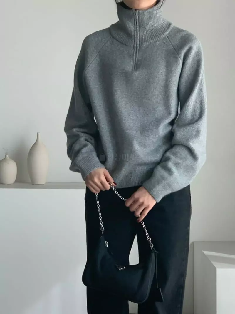 Baribari - Korean Women Fashion - #momslook - Air Turtleneck Zip-up - 12