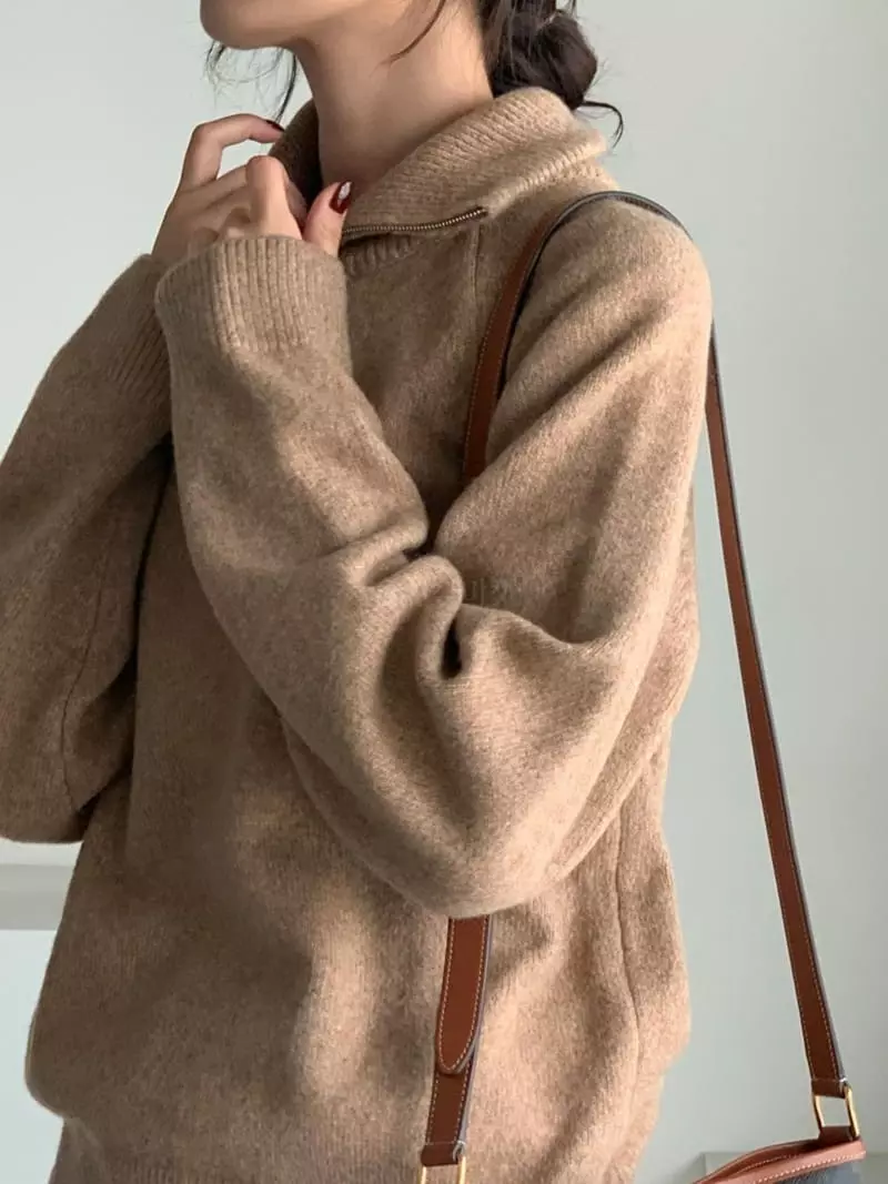 Baribari - Korean Women Fashion - #womensfashion - Air Turtleneck Zip-up - 4