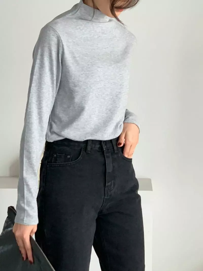Baribari - Korean Women Fashion - #momslook - Turtleneck Tee - 10