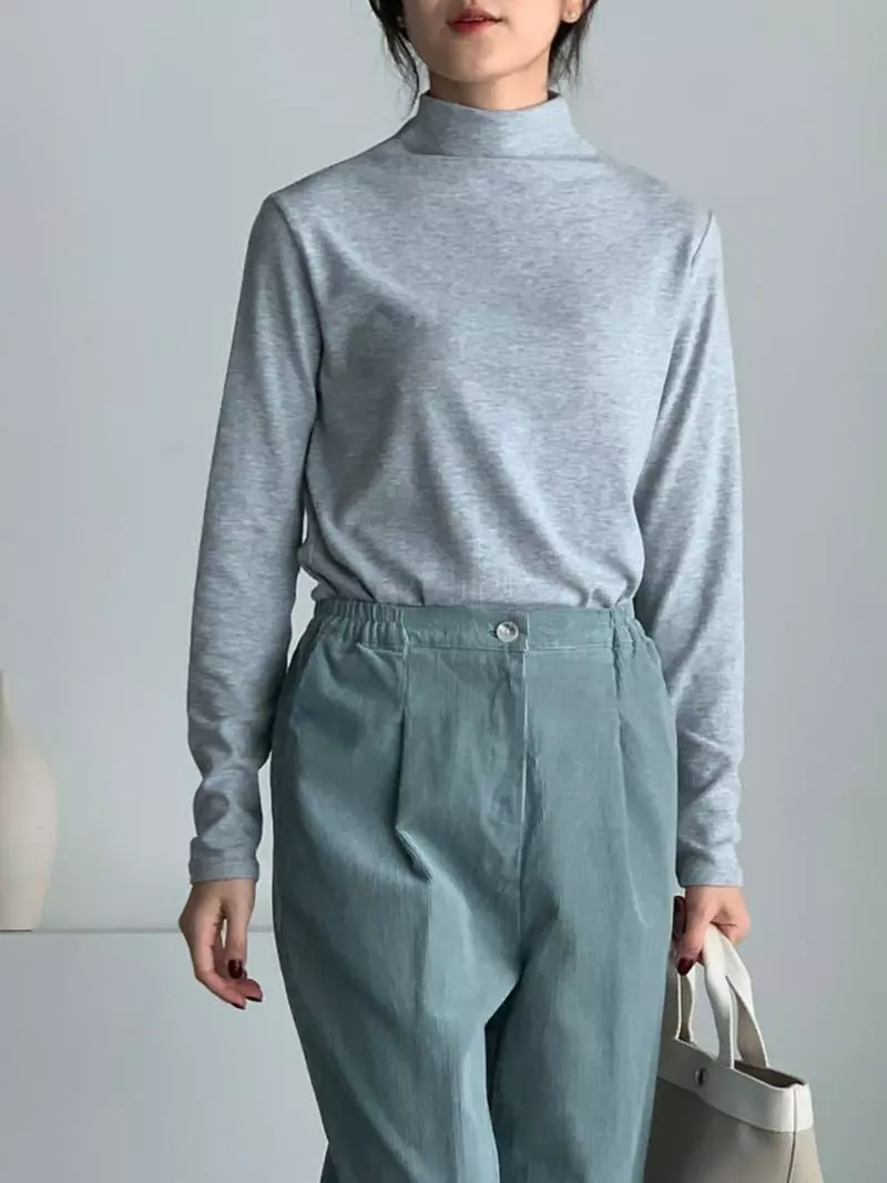 Baribari - Korean Women Fashion - #momslook - Turtleneck Tee - 8