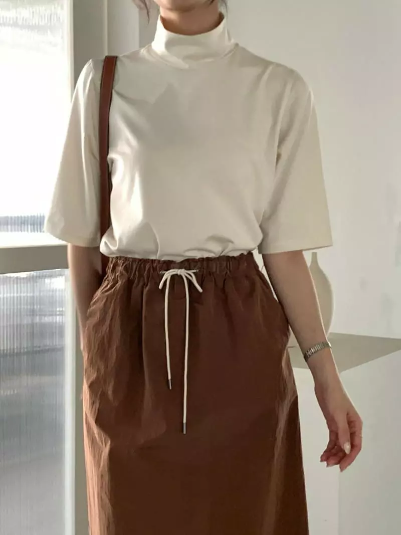 Baribari - Korean Women Fashion - #restrostyle - 5 Half Turtleneck Tee