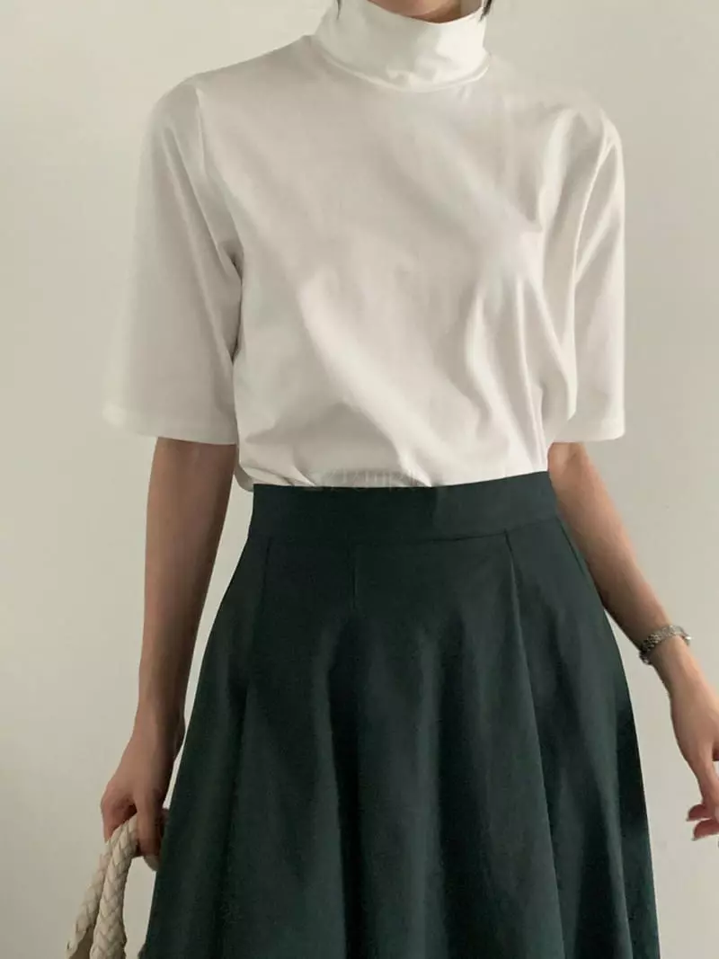 Baribari - Korean Women Fashion - #womensfashion - 5 Half Turtleneck Tee - 9