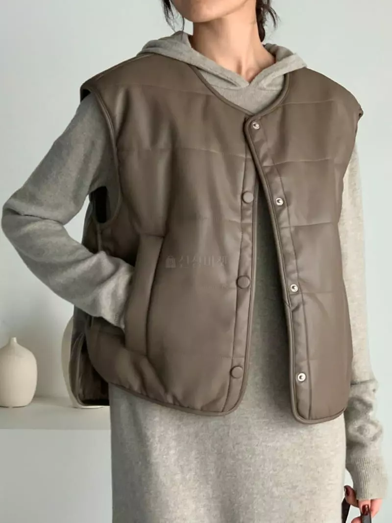 Baribari - Korean Women Fashion - #womensfashion - Leather Vest - 3