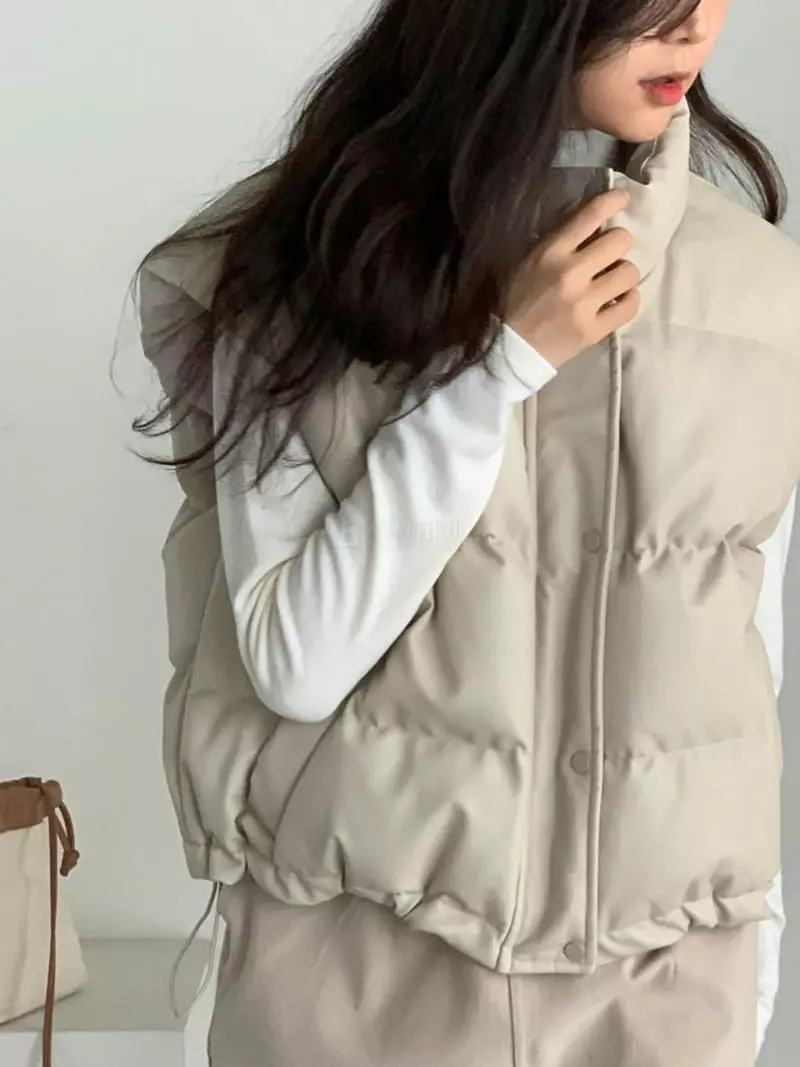 Baribari - Korean Women Fashion - #womensfashion - Leather High Vest - 6