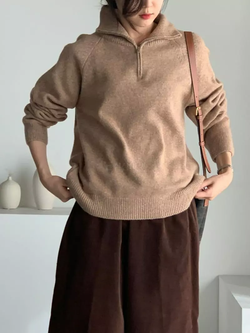 Baribari - Korean Women Fashion - #womensfashion - Air Turtleneck Zip-up