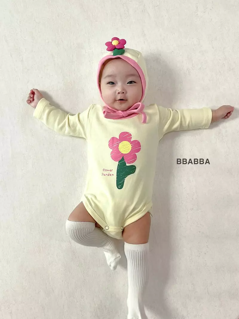 Bbabba - Korean Baby Fashion - #babyboutique - Bebe Flower Garden Bodysuit with Bonnet - 4