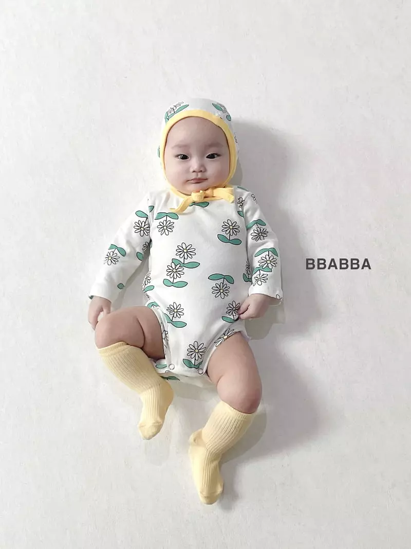 Bbabba - Korean Baby Fashion - #babyfashion - Bebe Piping Bodysuit with Bonnet - 7