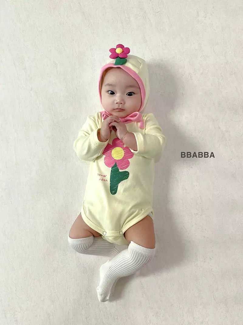Bbabba - Korean Baby Fashion - #babyfashion - Bebe Flower Garden Bodysuit with Bonnet - 6