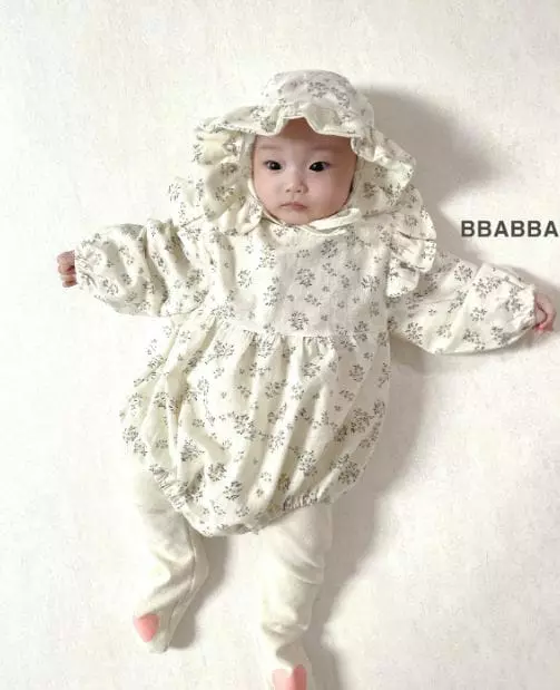 Bbabba - Korean Baby Fashion - #babyfever - Grain Bonnet Bodysuit - 8