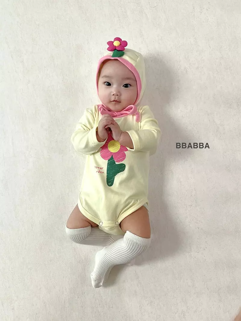 Bbabba - Korean Baby Fashion - #babygirlfashion - Bebe Flower Garden Bodysuit with Bonnet - 8
