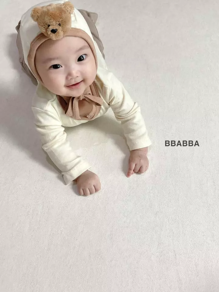 Bbabba - Korean Baby Fashion - #babygirlfashion - Bear Bonnet Set - 3