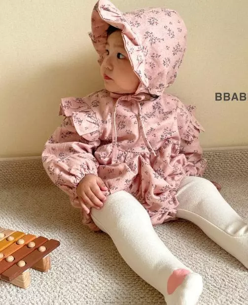 Bbabba - Korean Baby Fashion - #babylifestyle - Grain Bonnet Bodysuit - 10