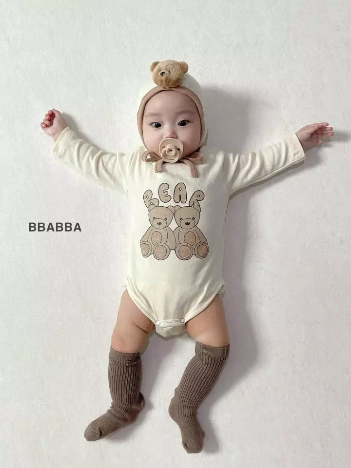 Bbabba - Korean Baby Fashion - #babygirlfashion - Bear Bonnet Set - 4