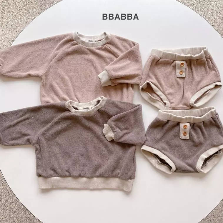 Bbabba - Korean Baby Fashion - #babyoutfit - Terry Top Bottom Set - 3