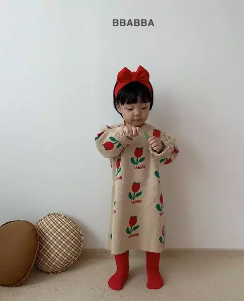 Bbabba - Korean Baby Fashion - #onlinebabyboutique - Tulip Knit One-piece - 5
