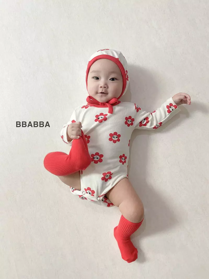 Bbabba - Korean Baby Fashion - #onlinebabyboutique - Bebe Piping Bodysuit with Bonnet
