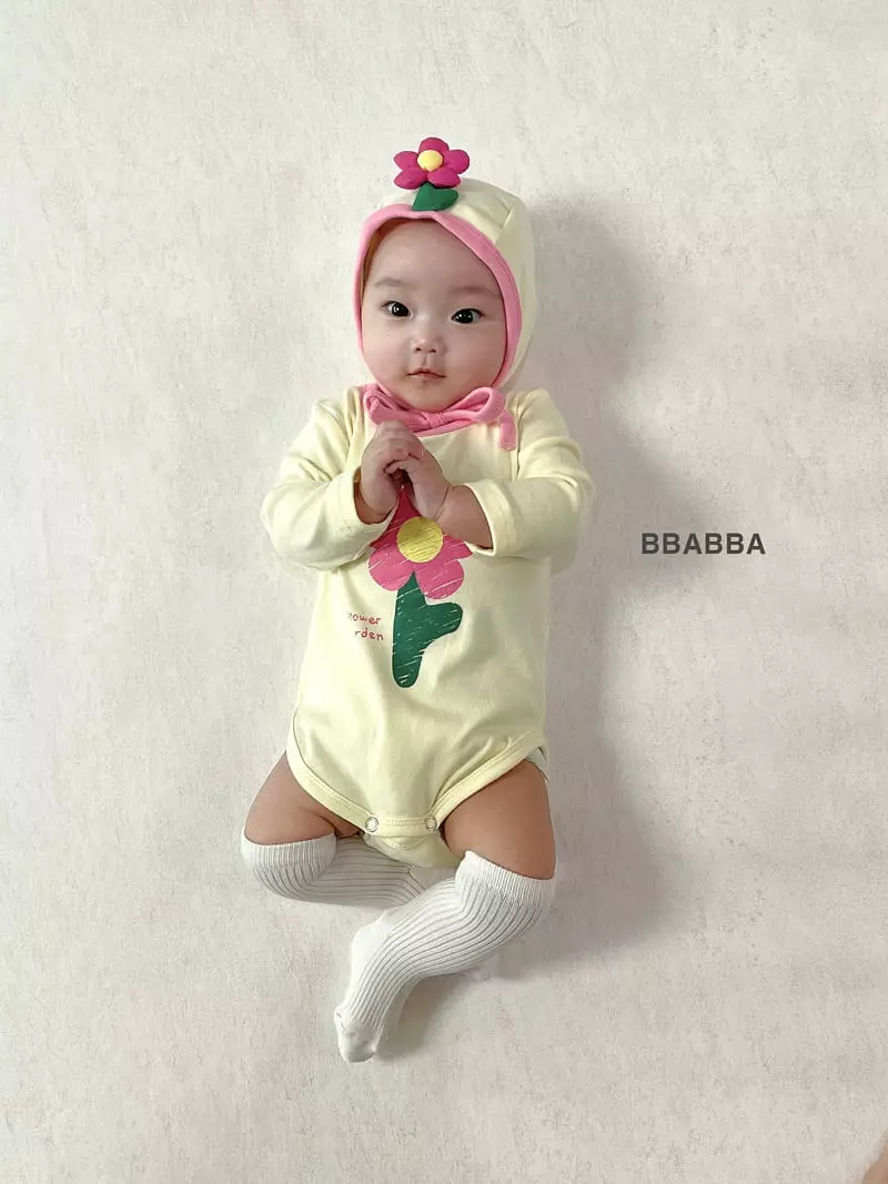 Bbabba - Korean Baby Fashion - #onlinebabyshop - Bebe Flower Garden Bodysuit with Bonnet