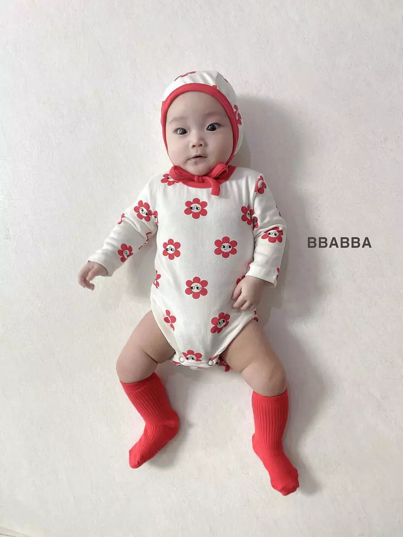Bbabba - Korean Baby Fashion - #smilingbaby - Bebe Piping Bodysuit with Bonnet - 3