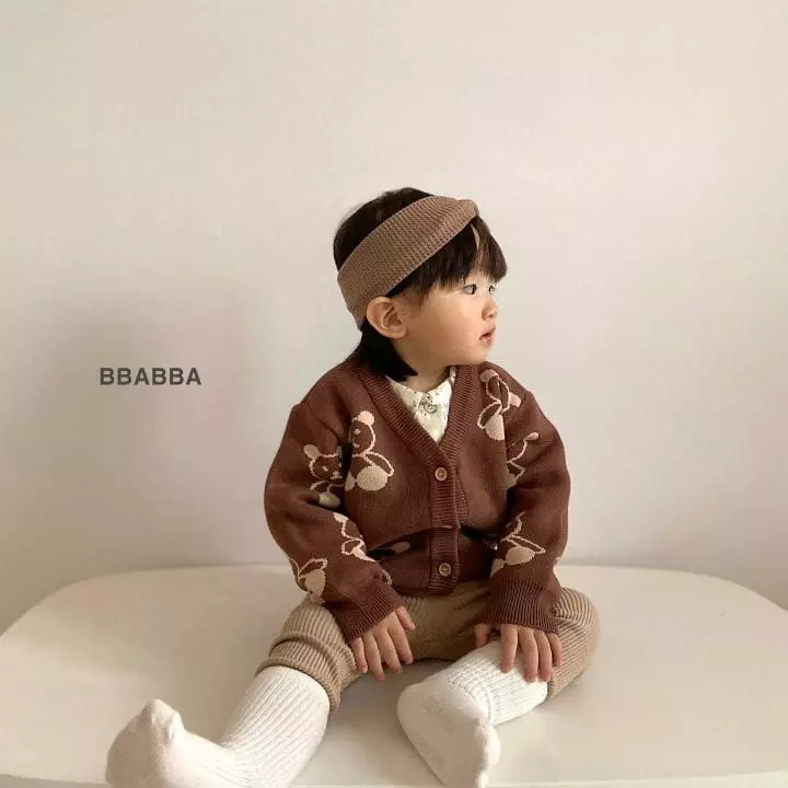 Bbabba - Korean Children Fashion - #kidsshorts - Kids Bear Knit Cardigan