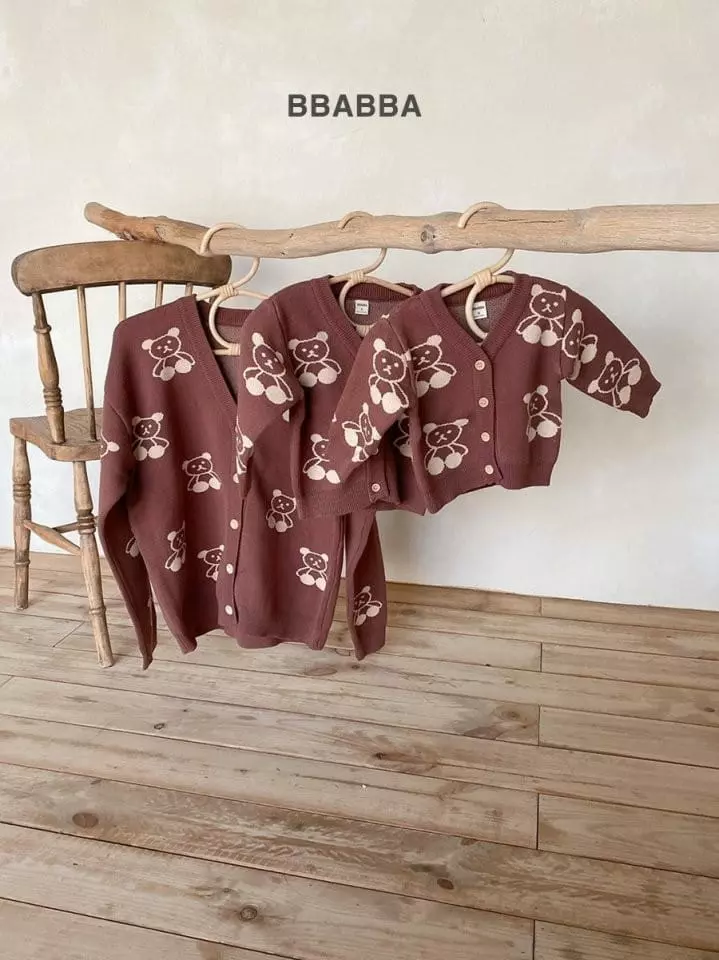 Bbabba - Korean Women Fashion - #womensfashion - Mom Bear Knit Cardigan