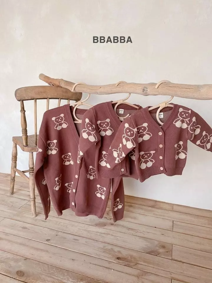 Bbabba - Korean Women Fashion - #womensfashion - Mom Bear Knit Cardigan - 3