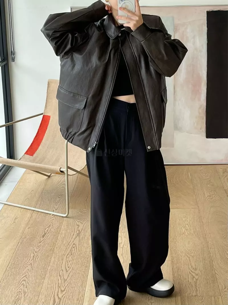 Beaming Seoul - Korean Women Fashion - #momslook - Leather Jacket