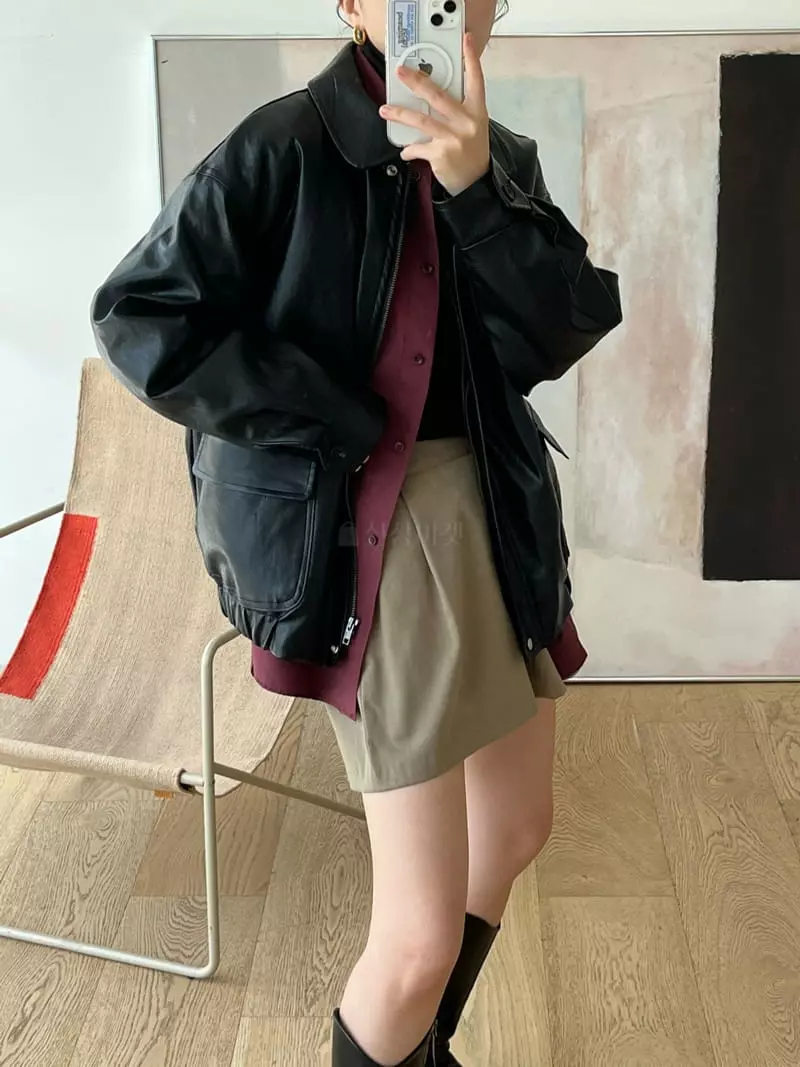 Beaming Seoul - Korean Women Fashion - #momslook - Leather Jacket - 5