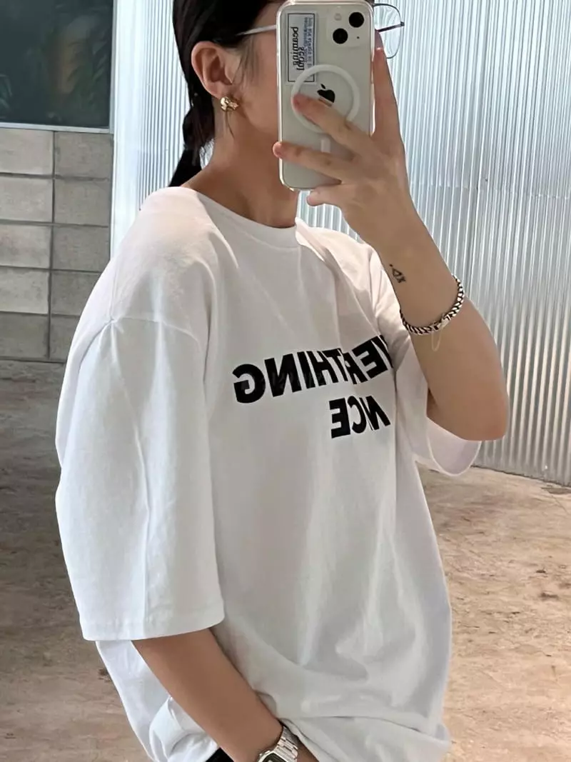 Beaming Seoul - Korean Women Fashion - #momslook - Nice Short Sleeves Tee - 3