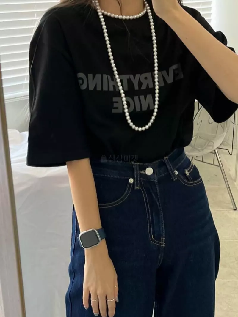 Beaming Seoul - Korean Women Fashion - #momslook - Nice Short Sleeves Tee - 9