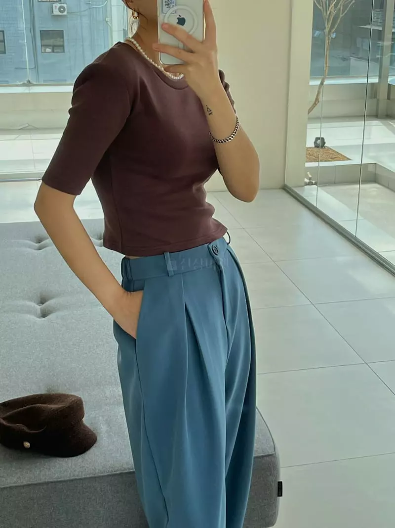 Beaming Seoul - Korean Women Fashion - #momslook - Fleece Crop Tee - 3